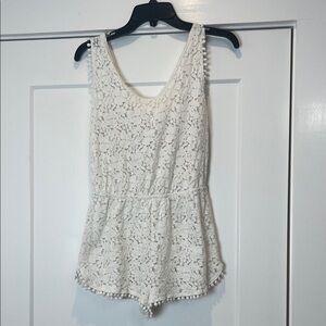 Xhilaration White Lace Swim Coverup romper size medium.